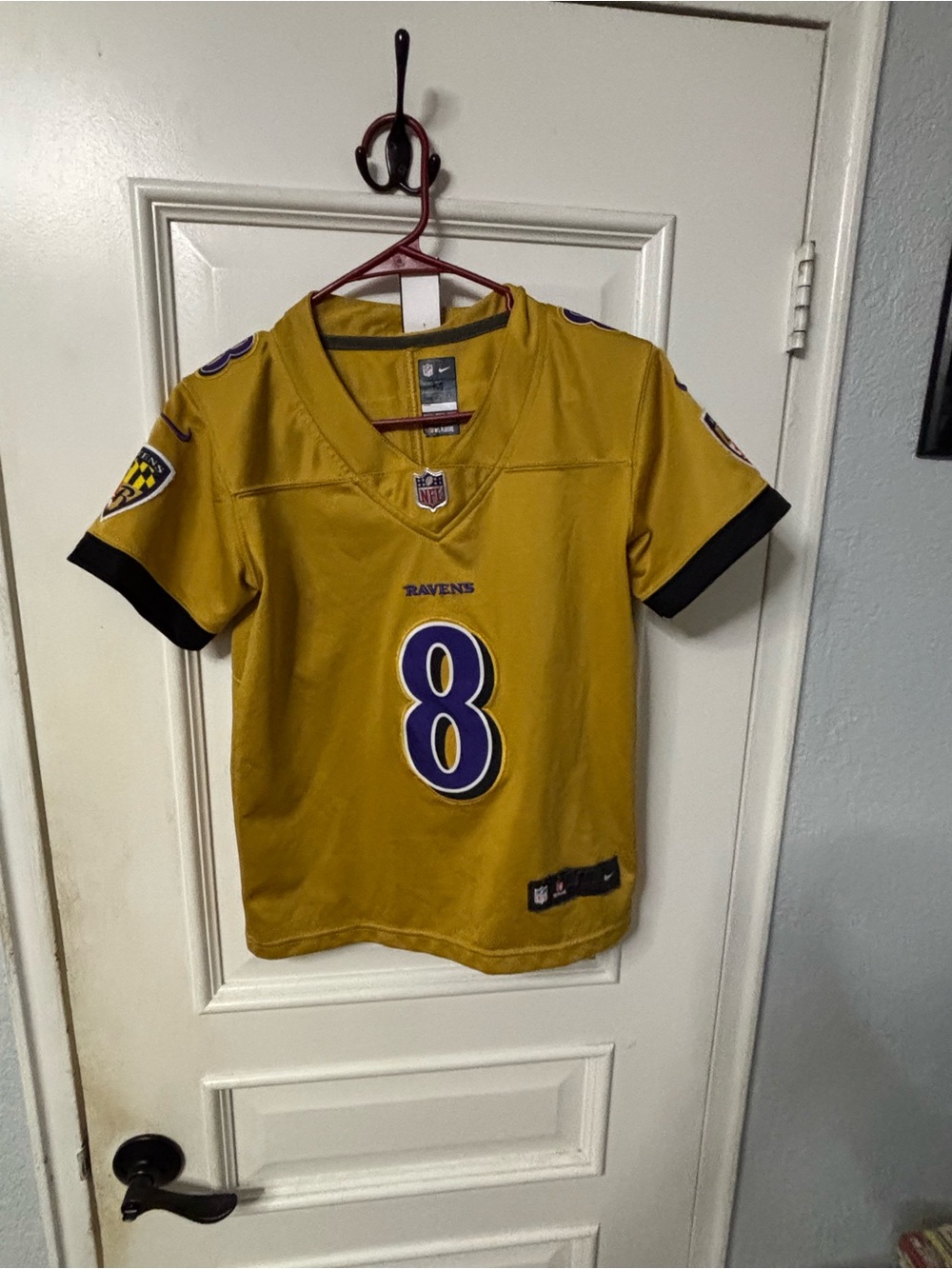 Nike NFL Baltimore Ravens #8 Lamar Jackson Gold  Youth Jersey